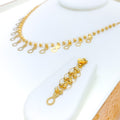 Dressy Drop Charm 22K Gold Necklace Set 