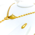 Graceful Contemporary 22K Gold Necklace Set 