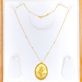 Reflective Rose 21k Gold Coin Necklace 