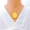Blooming Flower 21k Gold Coin Necklace