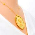 Blooming Flower 21k Gold Coin Necklace