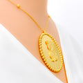 Bright Bold Oval 21k Gold Coin Necklace 