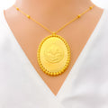 Sophisticated Sparkling 21k Gold Coin Necklace