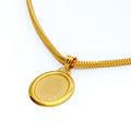 Dainty Exclusive 21k Gold Oval Allah Pendant