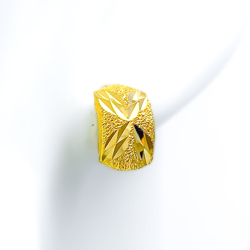 Shimmering Leaf Adorned 22k Gold Earrings