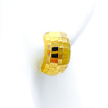 Striking Modern Checkered 22k Gold Earrings