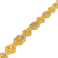 Two-Tone Heart Accented 22k Gold CZ Bracelet