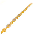 Two-Tone Heart Accented 22k Gold CZ Bracelet