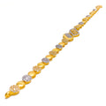 Lavish Dual Leaf 22k Gold CZ Bracelet