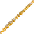 Graceful Shimmering Floral CZ 22k Gold Bracelet