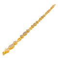 Graceful Shimmering Floral CZ 22k Gold Bracelet