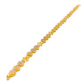 Sparkling Floral CZ Trio 22k Gold Bracelet