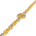 Delicate Open Flower CZ 22k Gold Bracelet