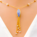 Lovely Lavish 22k Gold Pastel Meena Necklace 