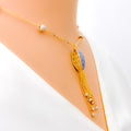 Lovely Lavish 22k Gold Pastel Meena Necklace 