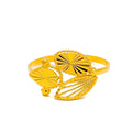 Radiant Striped 22K Gold Ring 