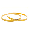 Exquisite Charming Marquise 22k Gold Bangle Pair 