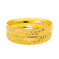 Classic Alluring Checkered 22k Gold Bangle Pair 