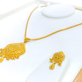 Striking Dressy Tasseled 22k Gold Pendant Set