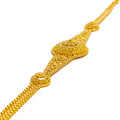 Classic Dazzling Checkered Flower 22k Gold Bracelet 