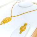 Posh Diamond Shaped 22k Gold Pendant Set 