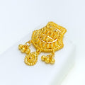 Glistening Fine Beaded 22k Gold Pendant Set 