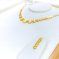 Striking Graduating Heart 22K Gold Necklace Set 