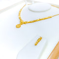 Distinct Floral Vine Motif 22K Gold Necklace Set 