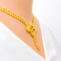Delicate Flowy Flower 22K Gold Necklace Set 