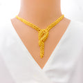 Dangling Leaf 22K Gold Necklace Set 
