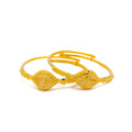 Reflective Netted Floral 22k Gold Baby Bangles