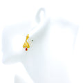 Dressy Leaf Accented 22k Gold Jhumki Earrings