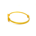 Subtle Elegant 21k Gold Enameled Bangle Bracelet 