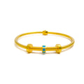 Classic Alluring 21k Gold Striped Bangle Bracelet 