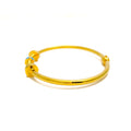 Classic Alluring 21k Gold Striped Bangle Bracelet 