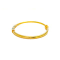 Petite Classy 21k Gold Enameled Bangle Bracelet 