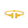 Luminous Impressive 21k Gold CZ Bangle Bracelet 