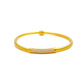 Artistic Impeccable 21k Gold Chic CZ Bangle Bracelet 