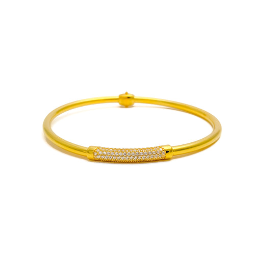 Artistic Impeccable 21k Gold Chic CZ Bangle Bracelet 