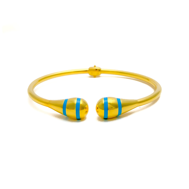 Eternal Radiant Striped 21k Gold Bangle Bracelet 