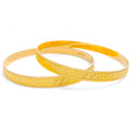 Extravagant Dual Finish 22k Gold Geometric Bangle Pair