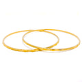 Dazzling Slender 22k Gold Bangle Pair