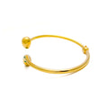 Versatile Adorned 21k Gold Open Bangle Bracelet 