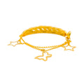 Classic Alternating Curve 21K Gold Flexi Bangle Bracelet