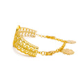 Glistening Tapered Oval 21K Gold Flexi Bangle Bracelet