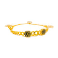 Distinct Modish Floral 21K Gold Flexi Bangle Bracelet