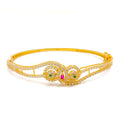 Shimmering Symmetrical Marquise 22k Gold CZ Bangle Bracelet