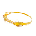 Shimmering Symmetrical Marquise 22k Gold CZ Bangle Bracelet