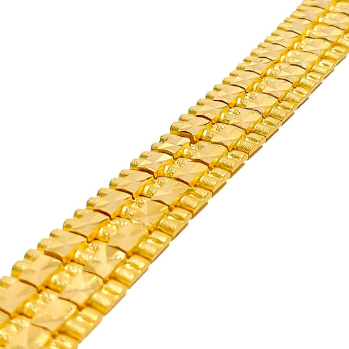Extravagant Faceted 22K Gold Men's Bracelet 