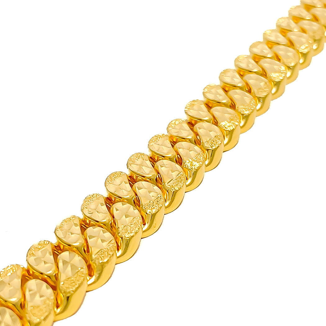 Manufacturer of Mens 22k gold casting designer diamond cz bracelet-mcb03 |  Jewelxy - 135160